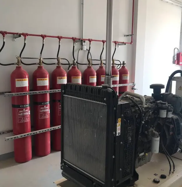 نظام إطفاء بالغاز لغرفة المولدات